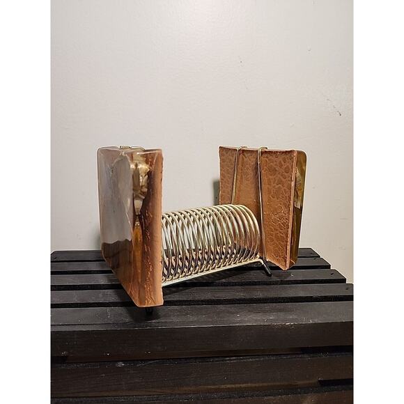 Mid Century Agate Lucite Block Sprial Letter Holder Madmen Inlay Vintage - Picture 1 of 9